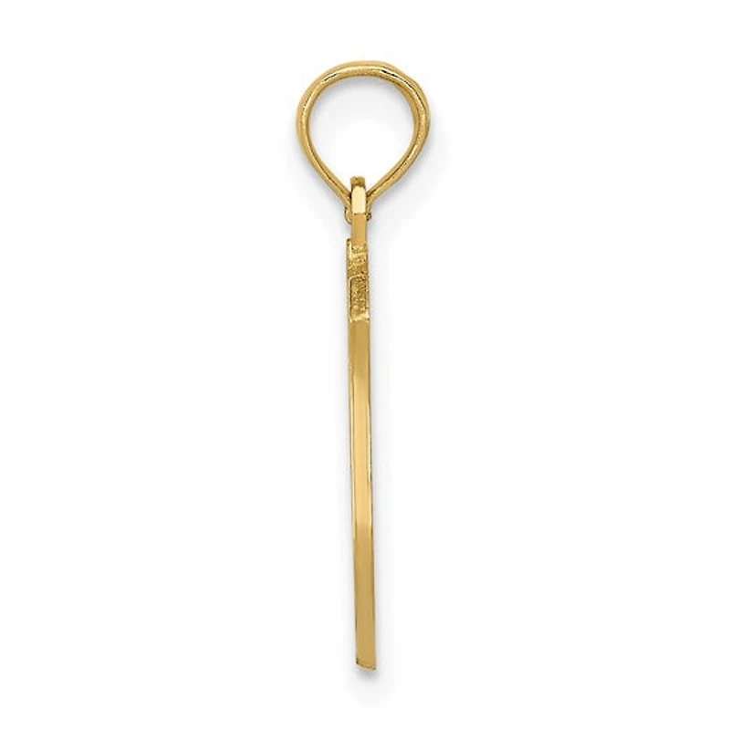 10K Yellow Gold Police Badge Pendant, Engravable - 21mm x 12mm