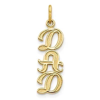 10K Yellow Gold "DAD" Charm - 25mm x 7mm