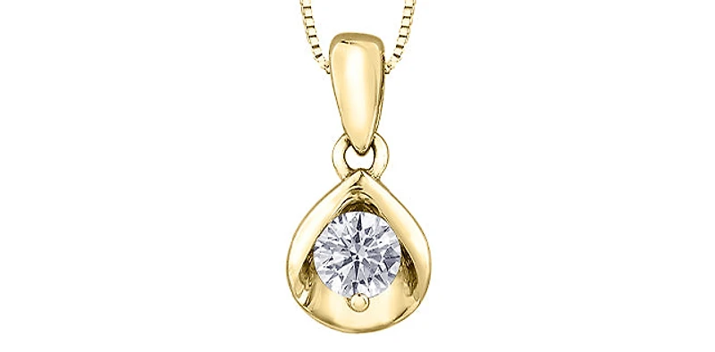 10K Yellow Gold cttw Canadian Diamond Solitaire Necklace