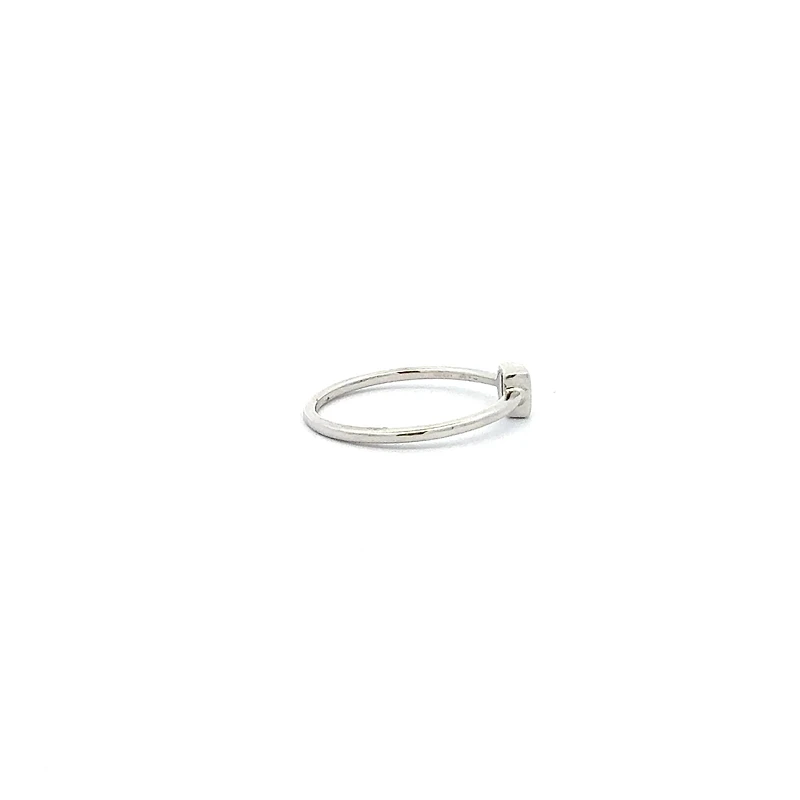 10K White Gold 0.10cttw Princess Cut Diamond Ring - 4