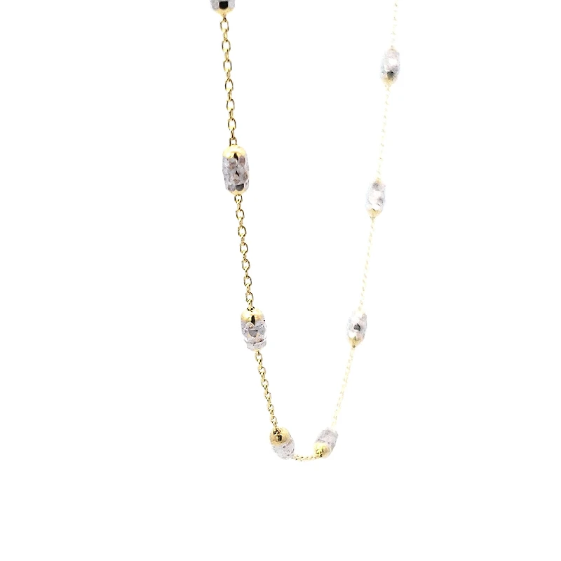 10K 2 Tone Gold Anklet - Adjustable 10"