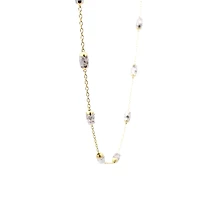 10K 2 Tone Gold Anklet - Adjustable 10"