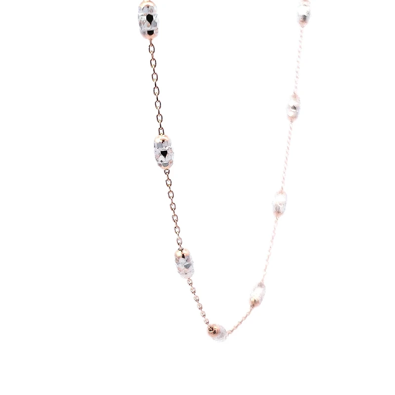 10K 2 Tone Rose Gold Anklet - Adjustable 9-10"