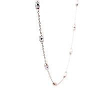 10K 2 Tone Rose Gold Anklet - Adjustable 9-10"