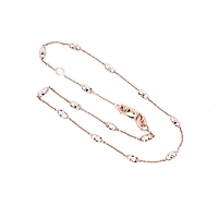 10K 2 Tone Rose Gold Anklet - Adjustable 9-10"