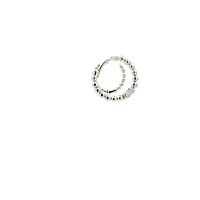10K Mini Huggie White Gold Beaded Earrings