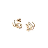 14K Yellow Gold 0.14 cttw Diamond Earrings