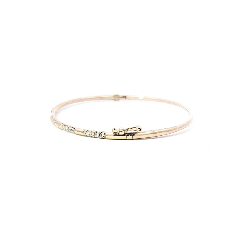 14K Yellow Gold Diamond Bangle