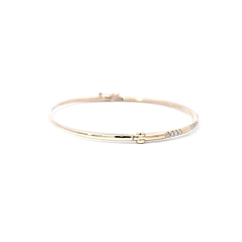 14K Yellow Gold Diamond Bangle