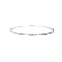 14K White Gold Diamond Bangle