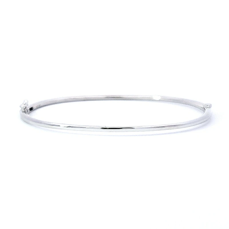 14K White Gold Diamond Bangle