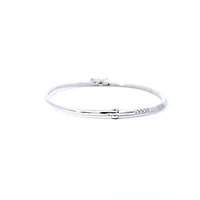 14K White Gold Diamond Bangle