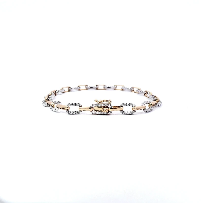 14K Yellow and White Gold Diamond Bracelet