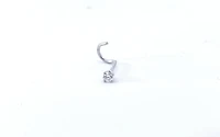 14K White Gold 0.04cttw Diamond Nose Stud