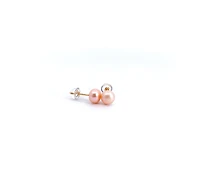 925 Sterling Silver 6-7mm Fresh Water Peach Pearl Earrings