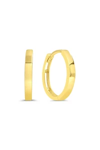 10K Yellow Gold Round Polished Huggies/Earrings
