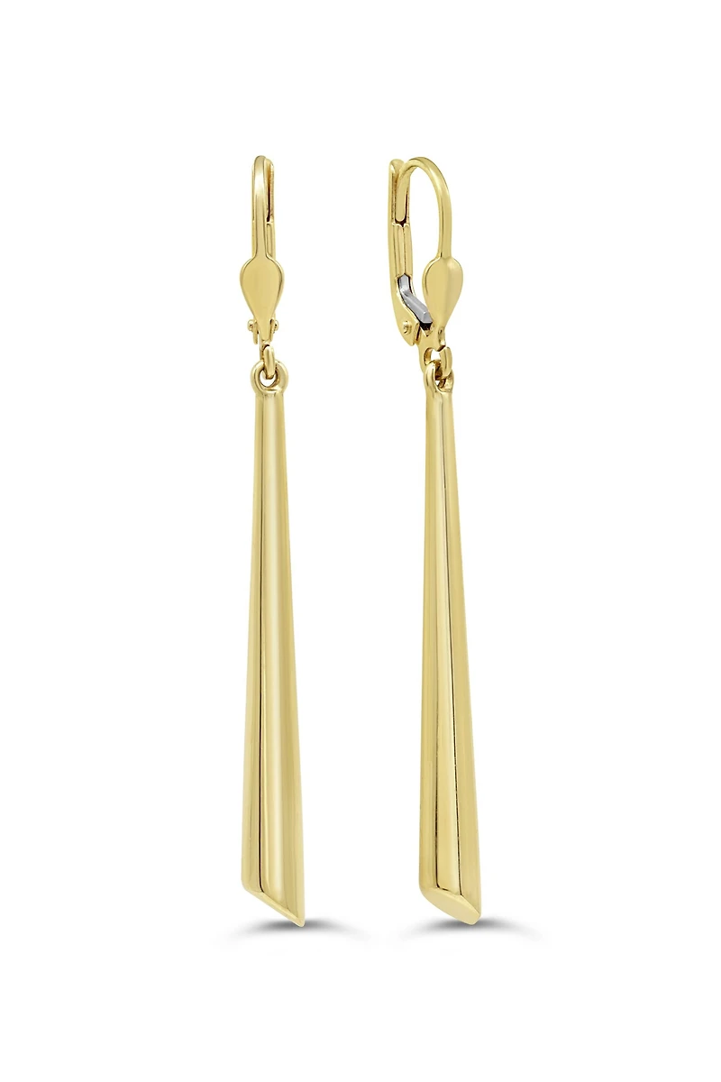 10K Yellow Gold Dangle Earring with Lever Back