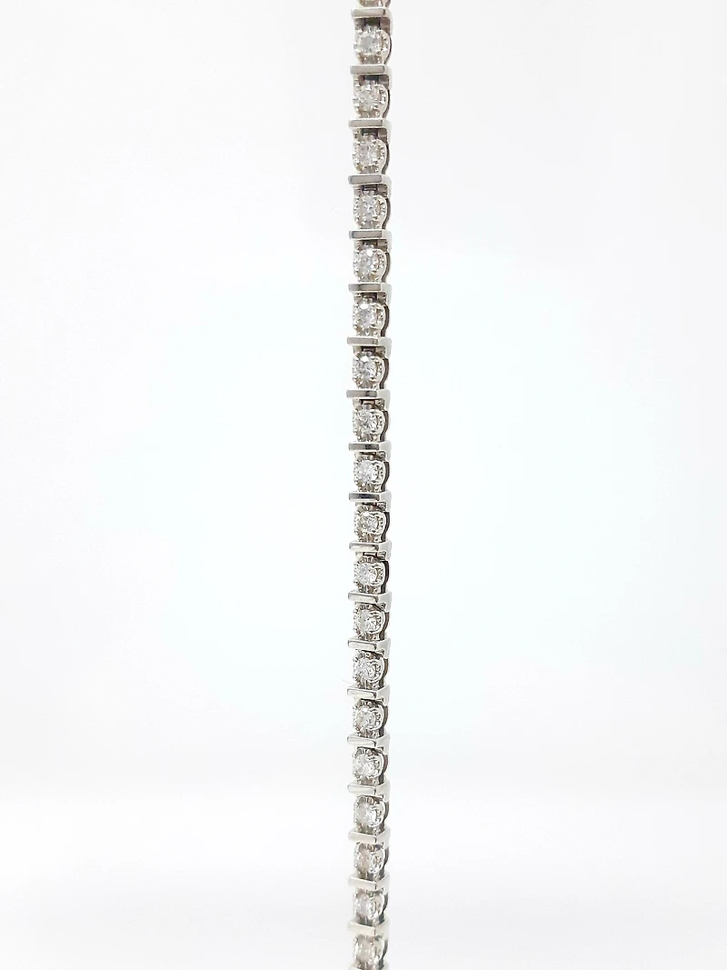 Tracking - 10K White Gold 1.50 Carat Diamond Tennis Bracelet, 7"