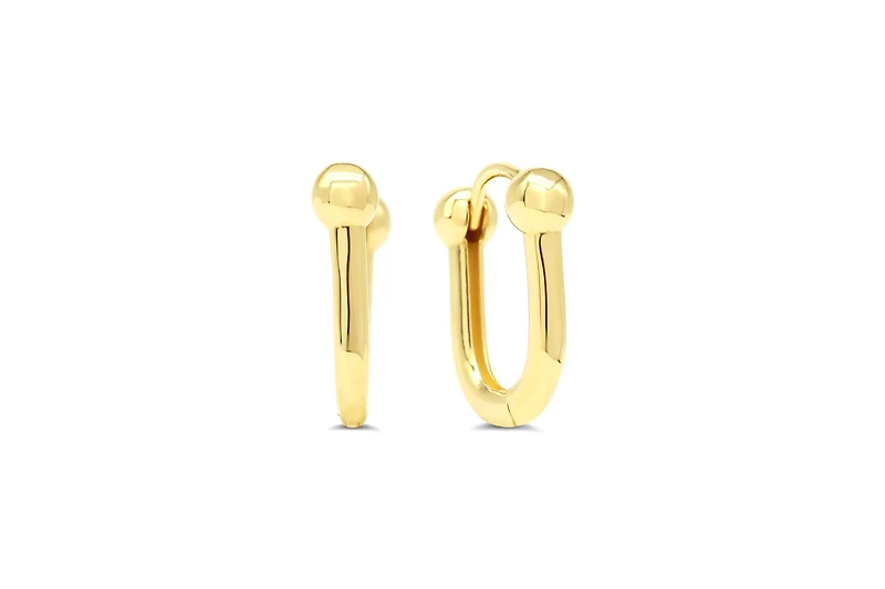 10K Yellow Gold U-shaped Huggies