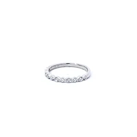 14K White Gold 0.09cttw Diamond Milgrain Band