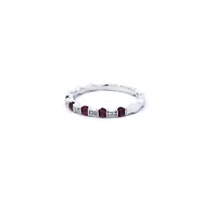 14K White Gold Ruby & Diamond Ring
