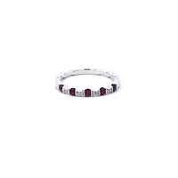 14K White Gold Ruby & Diamond Ring