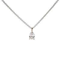14K Yellow Gold Lab Grown cttw Pear Cut Diamond Pendant