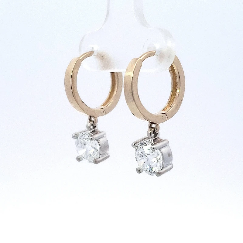 14K Yellow and White Gold cttw Lab Grown Diamond Earrings