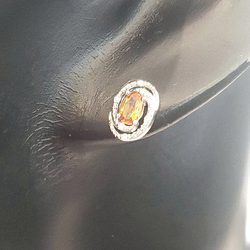 925 Sterling Silver & Diamond Halo Stud Earrings