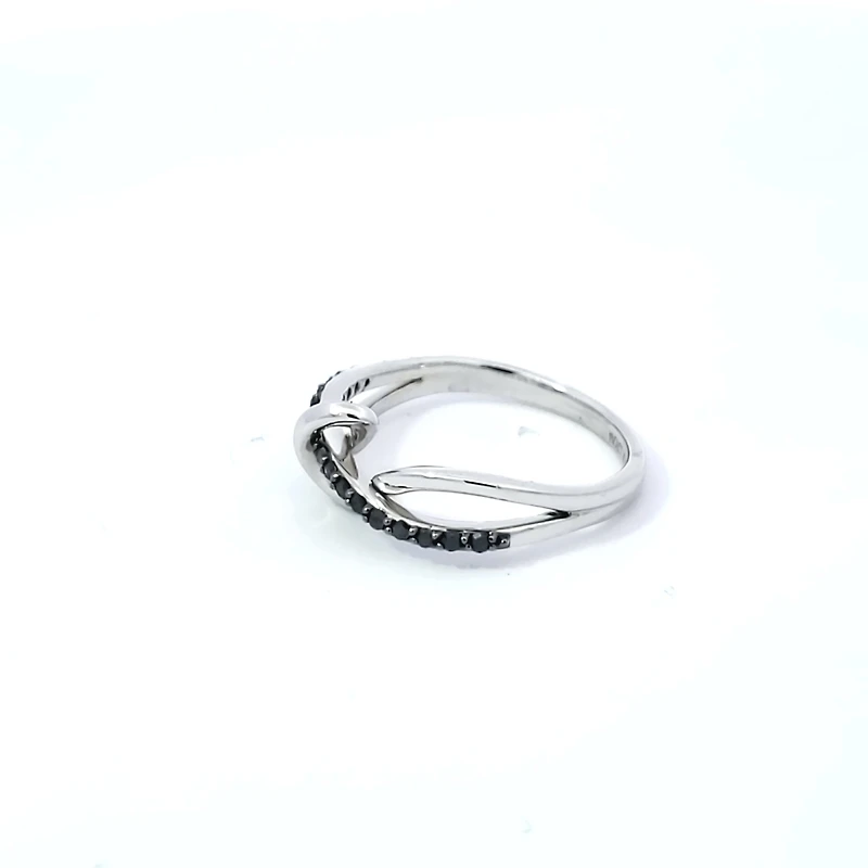 10K White Gold 0.15 cttw Black Diamond Ring - 4.5