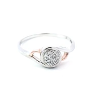 10K White and Rose Gold 0.102 cttw Diamond Ring - 4.5