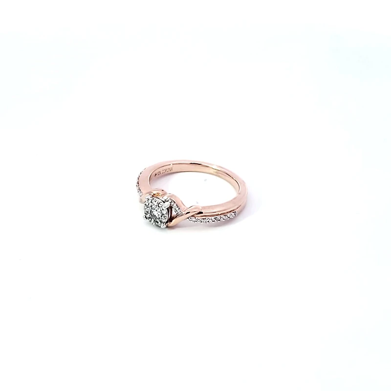 10K White and Rose Gold 0.19 cttw Diamond Ring