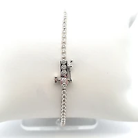 10K White Gold 0.66 cttw Diamond Tennis Bracelet