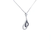 10K White Gold 0.25 cttw Diamond Pendant, 18"