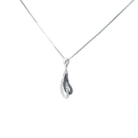 10K White Gold 0.25 cttw Diamond Pendant, 18"