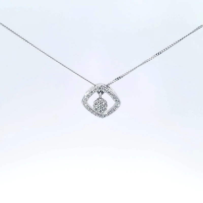 10K White Gold cttw Diamond Pendant