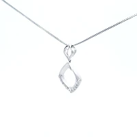 10K White Gold 0.11cttw Diamond Pendant, 18"