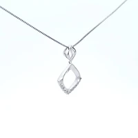 10K White Gold 0.11cttw Diamond Pendant, 18"