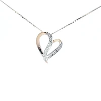 10K Yellow Gold 0.06 cttw Diamond Heart Pendant, 18"
