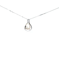 10K White and Yellow Gold 0.05 cttw Diamond Pendant, 18"