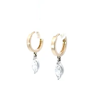 14K Yellow and White Gold 1.03 cttw Lab Grown Diamond Marquise Earrings