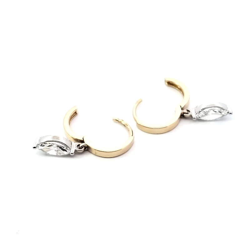 14K Yellow and White Gold 1.03 cttw Lab Grown Diamond Marquise Earrings