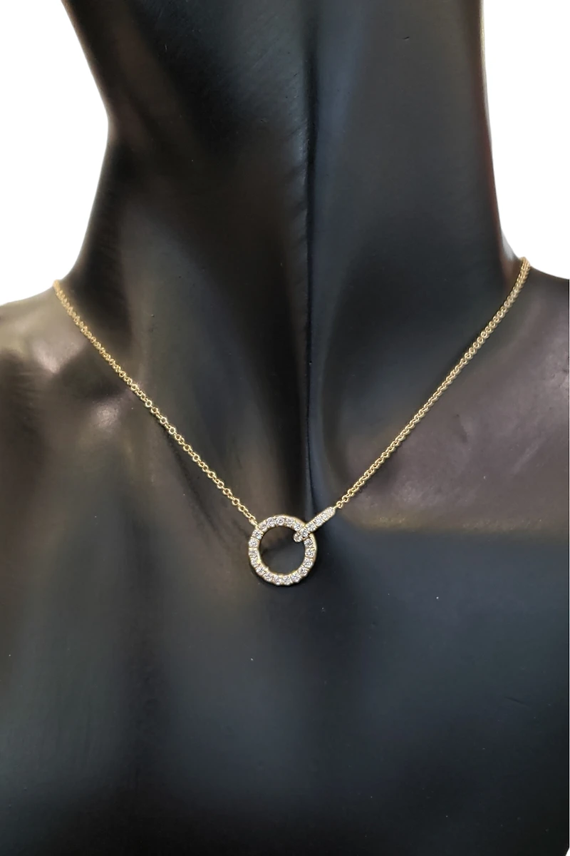14K Gold Diamond Circle / Infinity / Eternity Pendant