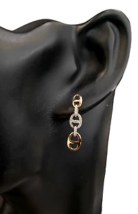 14K Yellow Gold 0.21 cttw Diamond Dangle Earring