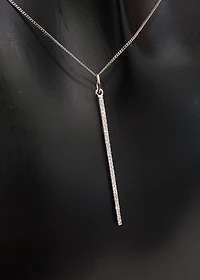 10/14K White Gold 0.11 cttw Diamond Pendant