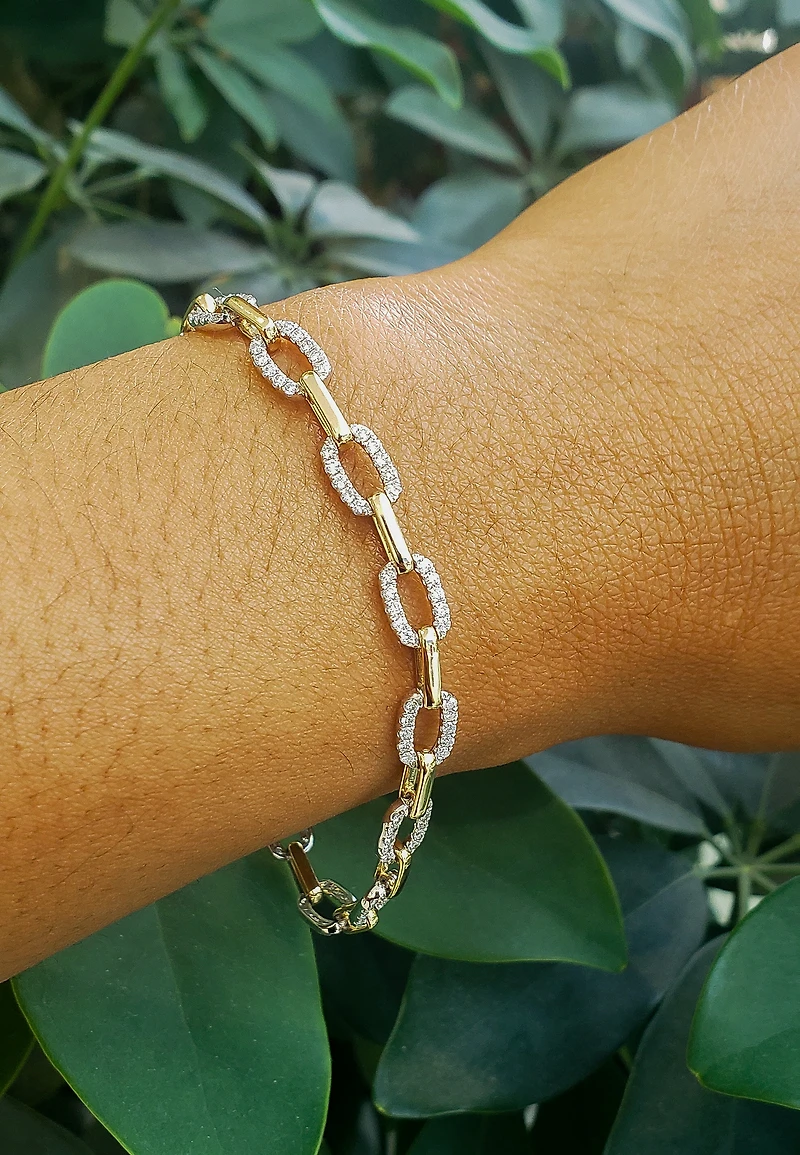 14K Yellow and White Gold Diamond Bracelet