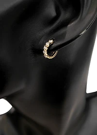 14K Yellow Gold 0.49 cttw Diamond Hoop Earrings