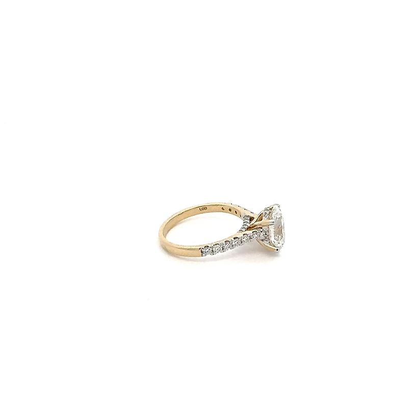 14K Yellow Gold 2.50 cttw Lab Grown Diamond Engagement Ring - 6.5 4.5 /