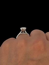 14K White Gold Lab Grown Marquise Diamond Engagement Ring - 4