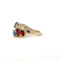 10K Yellow Gold Gemstones and Diamond Ring - 4 / yellow gold